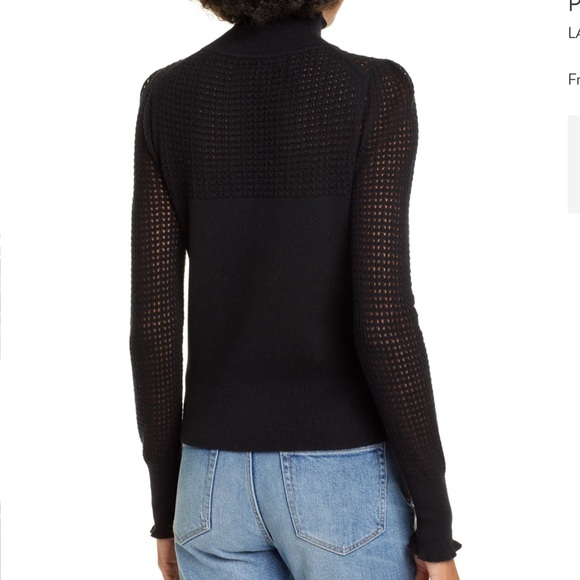 🖤La Vie Pointelle Wool & Cotton Turtleneck Sweater - Picture 3 of 13